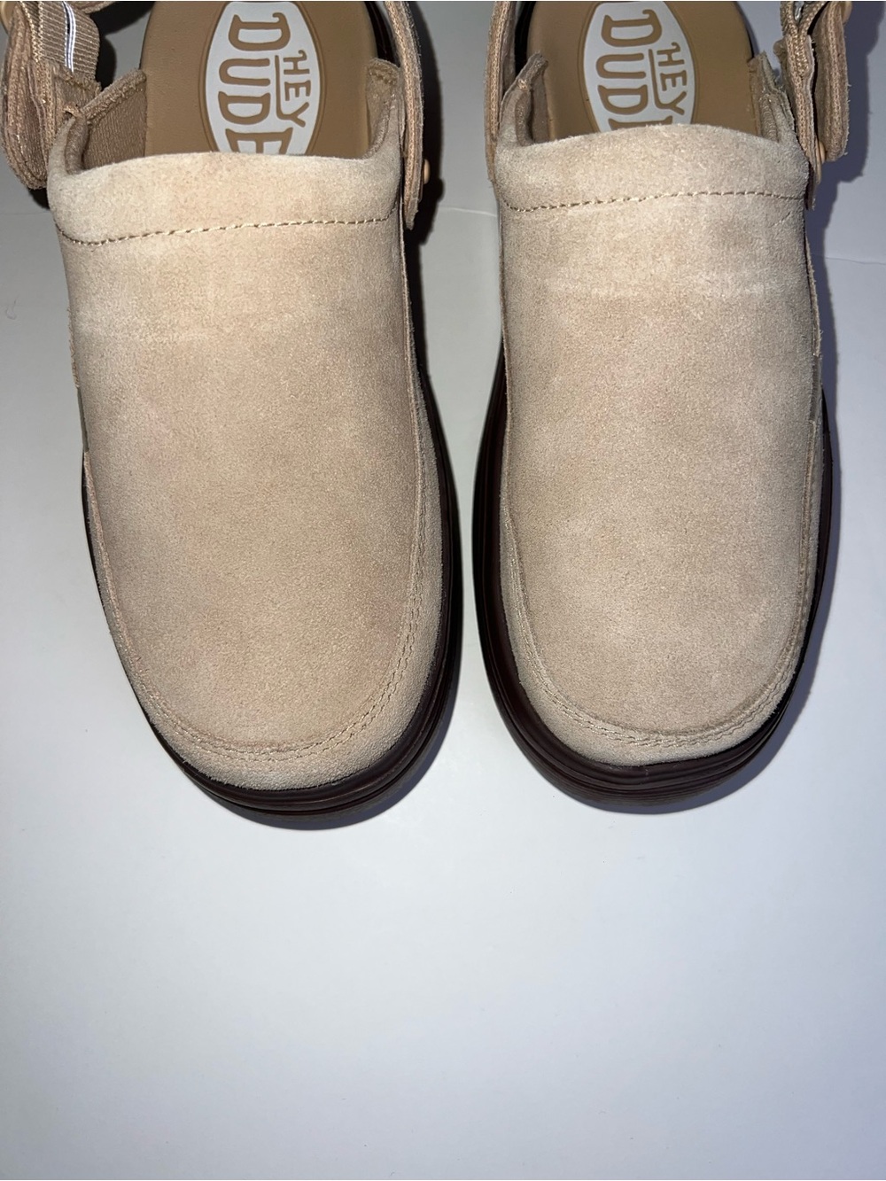 HEY DUDE Suede Austin Lift Clogs-NWOB - Picture 6 of 15